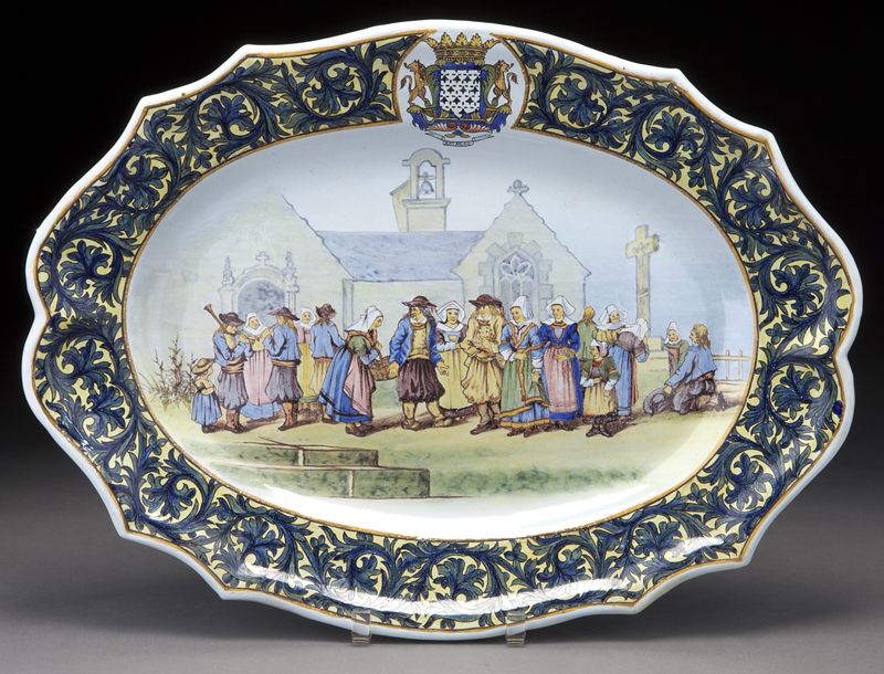 Large Porquier-Beau Quimper pottery