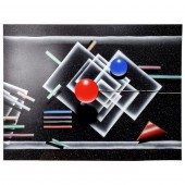 LARGE POST MODERN MIXED MEDIA