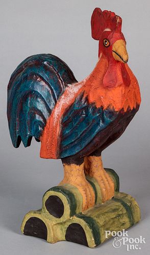 LARGE PRESSED CARDBOARD ROOSTER,