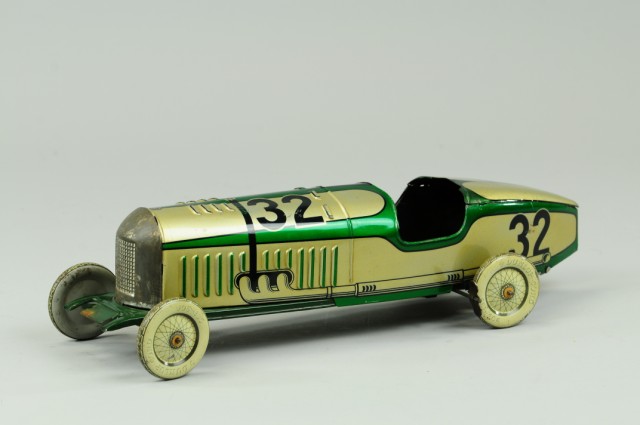 LARGE RACE CAR Lithographed tin