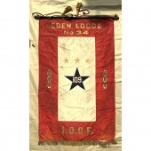 large Red silk banner 109 Odd