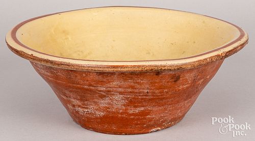 LARGE REDWARE BOWLLarge redware