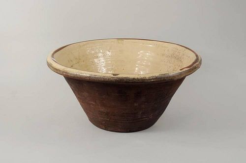 LARGE REDWARE BOWLLarge redware