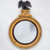 LARGE REGENCY EBONIZED AND GIL