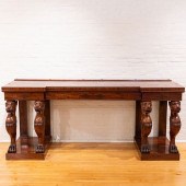 LARGE REGENCY MAHOGANY AND EBO