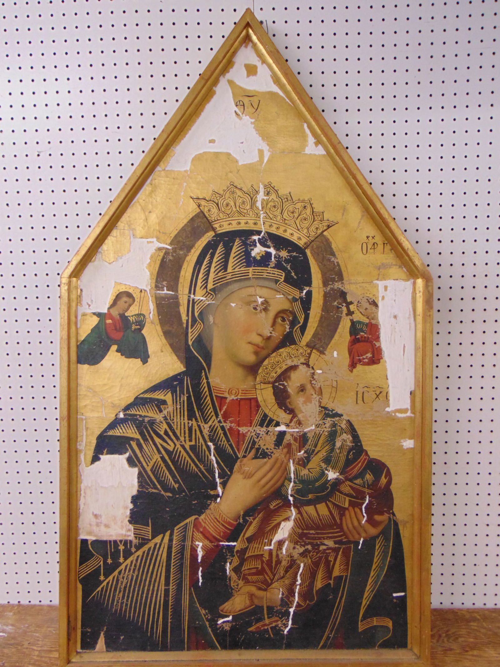 LARGE RELIGIOUS PAINTING, MADONNA &