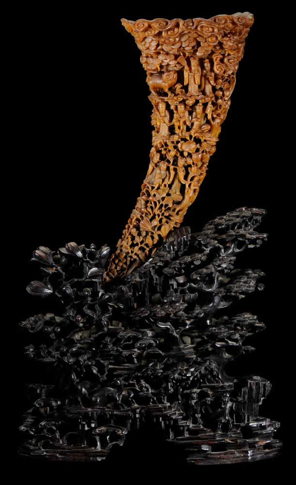 Large Reticulated Rhinoceros Horn