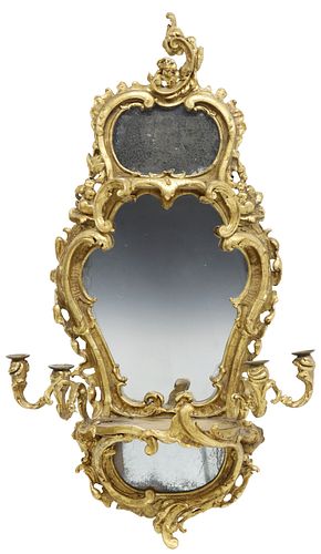 LARGE ROCOCO STYLE GILT PAINTED