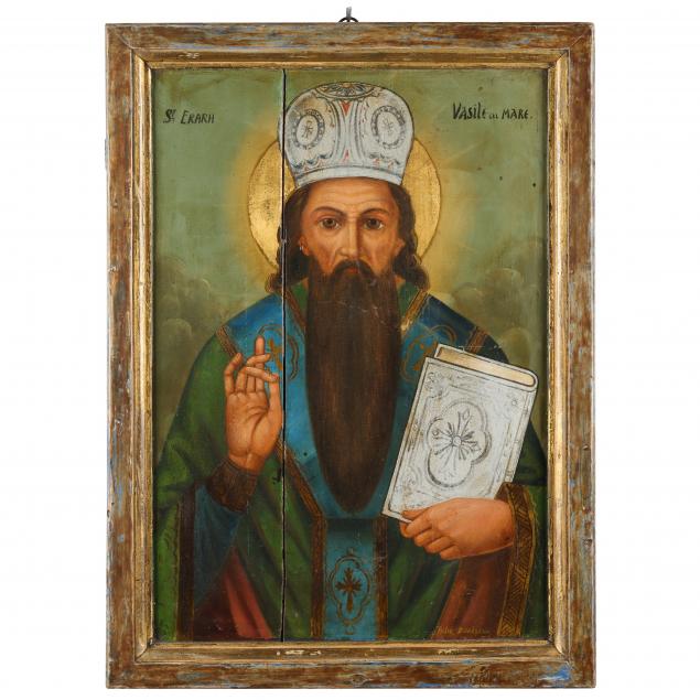 LARGE ROMANIAN PAINTED ICON OF
