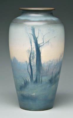 Large Rookwood vellum vase, trees