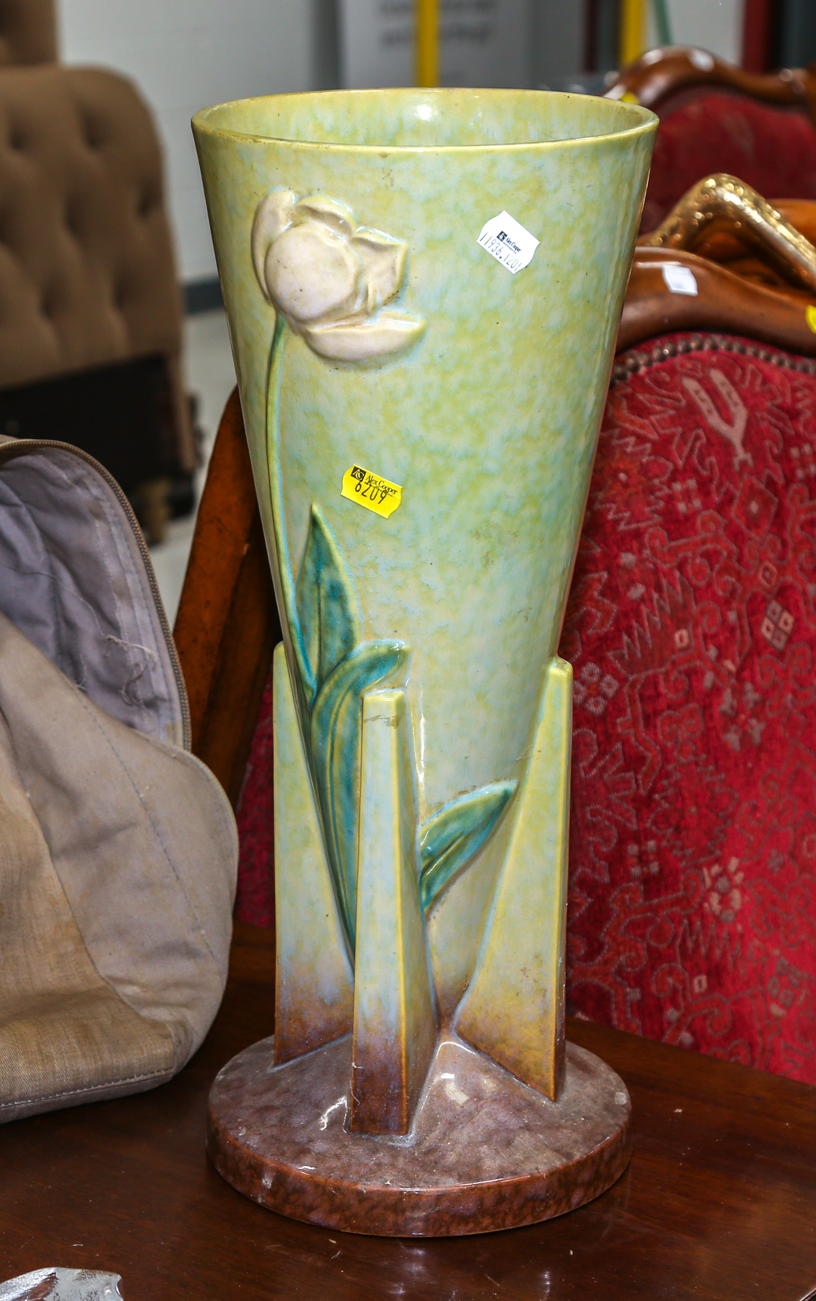 LARGE ROSEVILLE ART POTTERY VASE