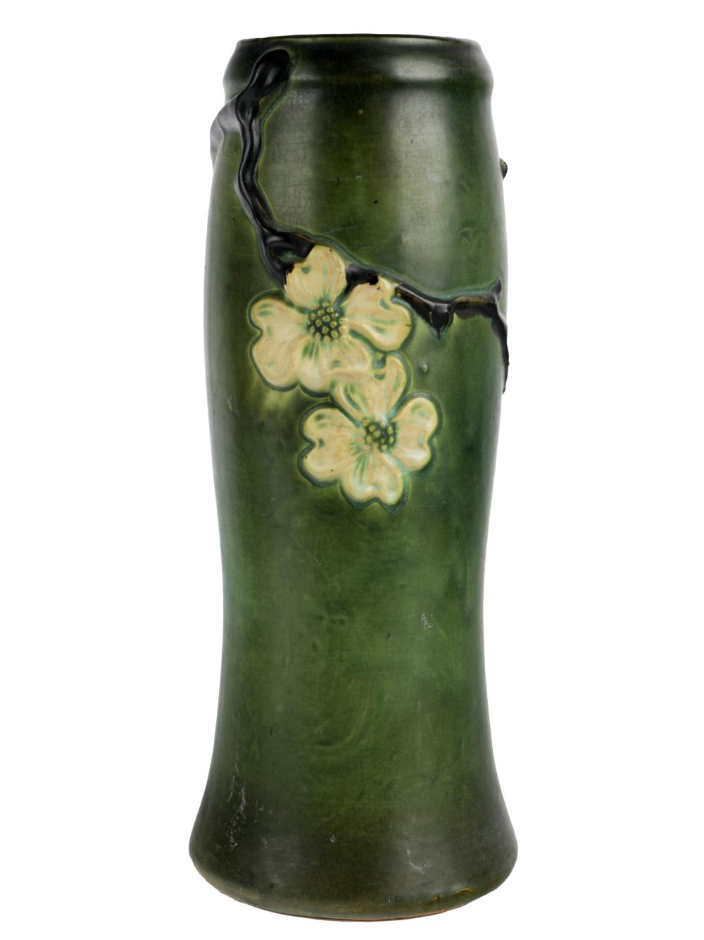 LARGE ROSEVILLE POTTERY VASEblurred