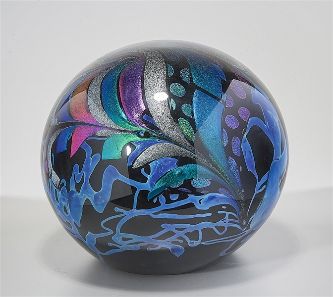 Large round art glass sculpture
