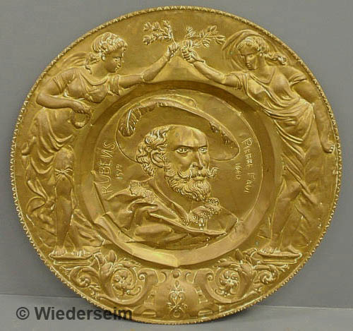 Large round brass plaque with