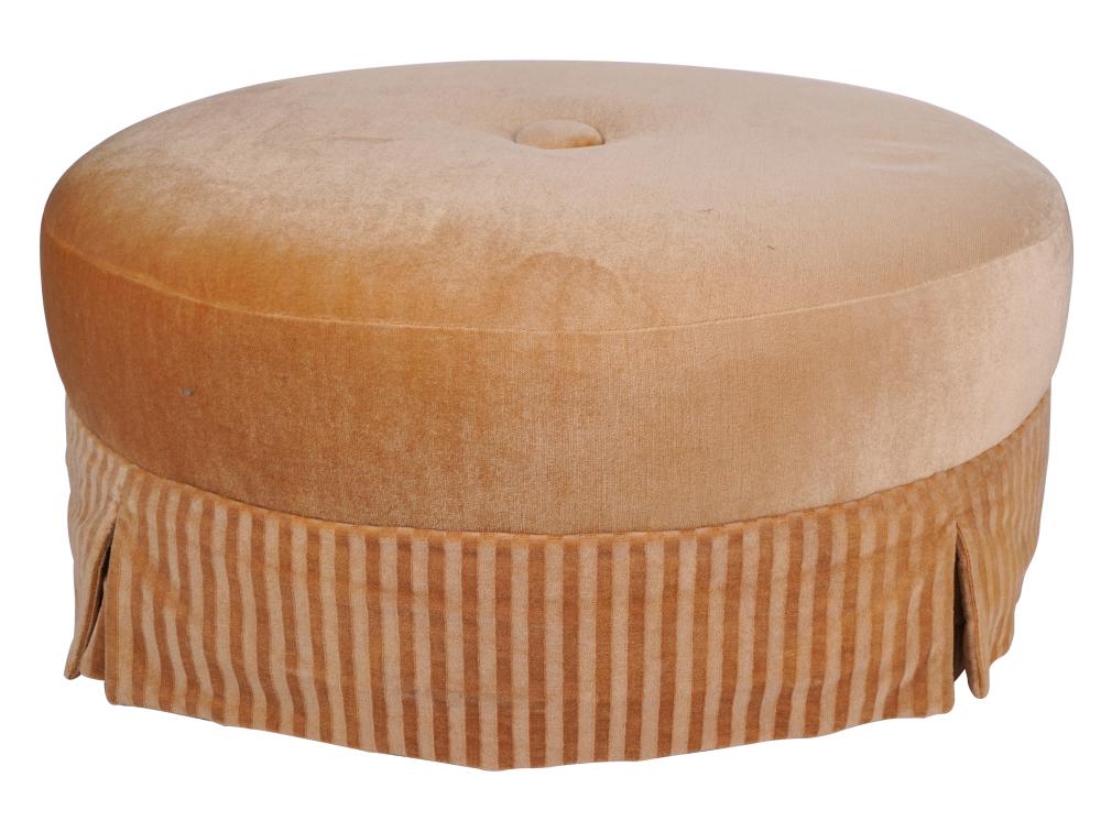 LARGE ROUND OTTOMANcovered in