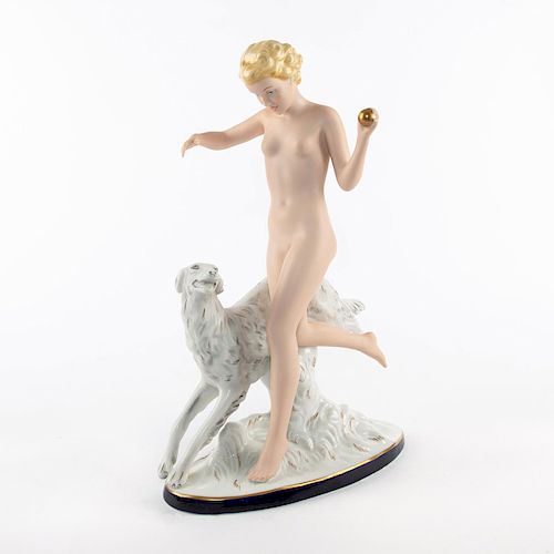 LARGE ROYAL DUX BOHEMIA FIGURINE,