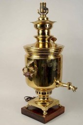 LARGE RUSSIAN BRASS SAMOVAR LA