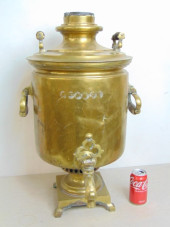 LARGE RUSSIAN BRASS SAMOVAR, V