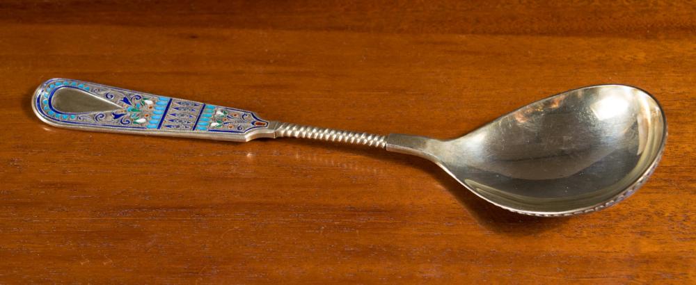 LARGE RUSSIAN ENAMELED SILVER