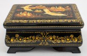 LARGE RUSSIAN LACQUER CASKET,