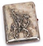 Large Russian silver cigar cas