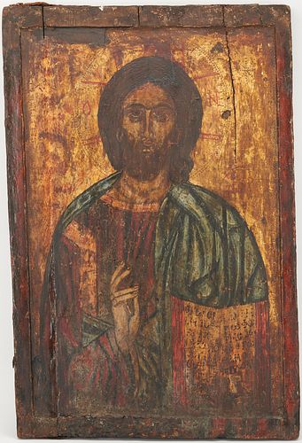 LARGE RUSSIAN TEMPURA ICON,