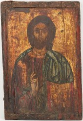 LARGE RUSSIAN TEMPURA ICON, CH