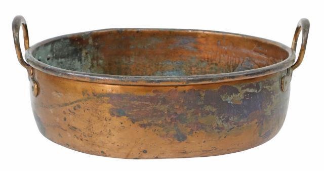 LARGE RUSTIC COPPER PAN,