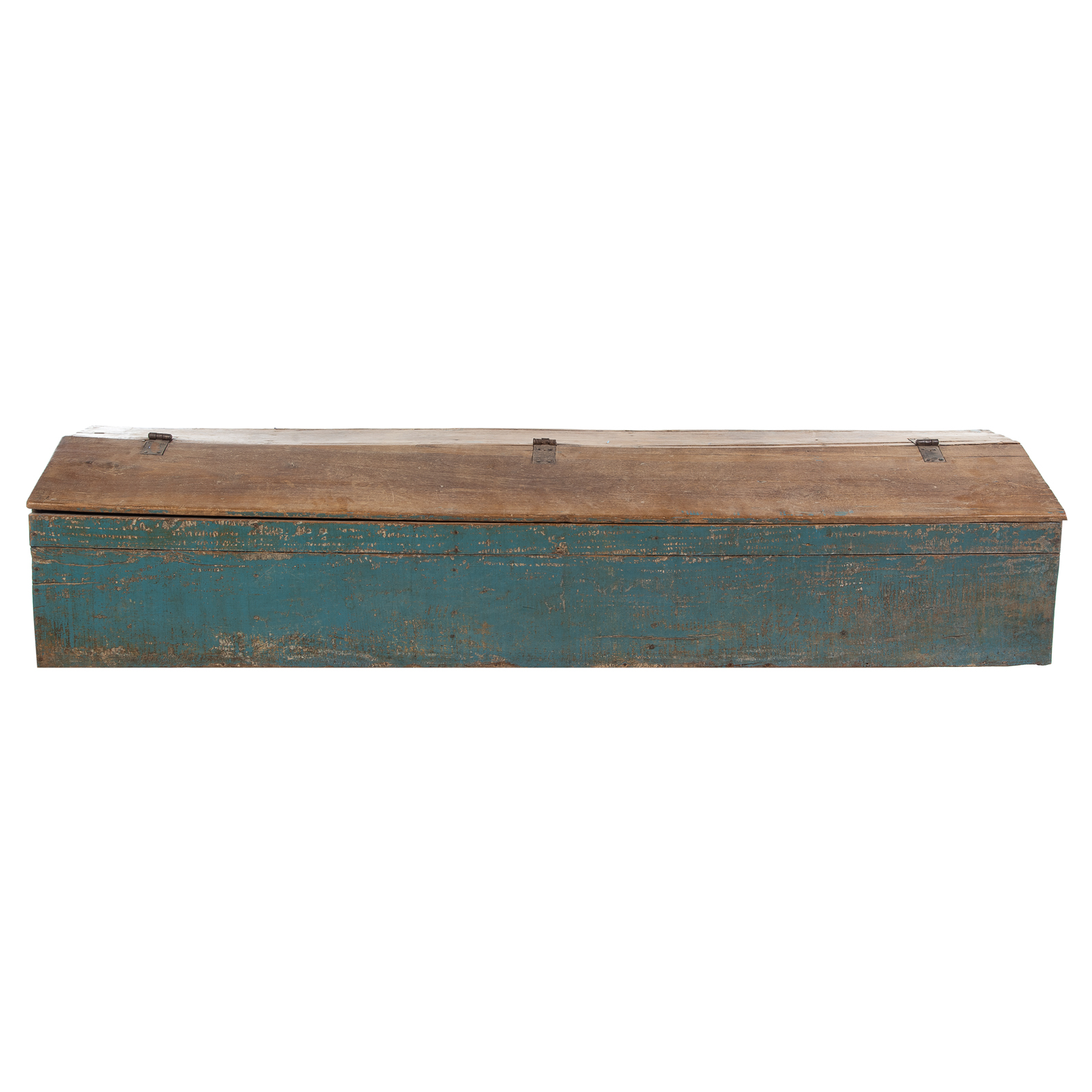 LARGE RUSTIC PAINTED WOOD FEEDING