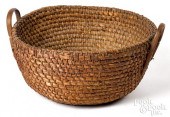 LARGE RYE STRAW FIELD BASKET,