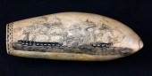 LARGE SCRIMSHAW SPERM WHALE TO