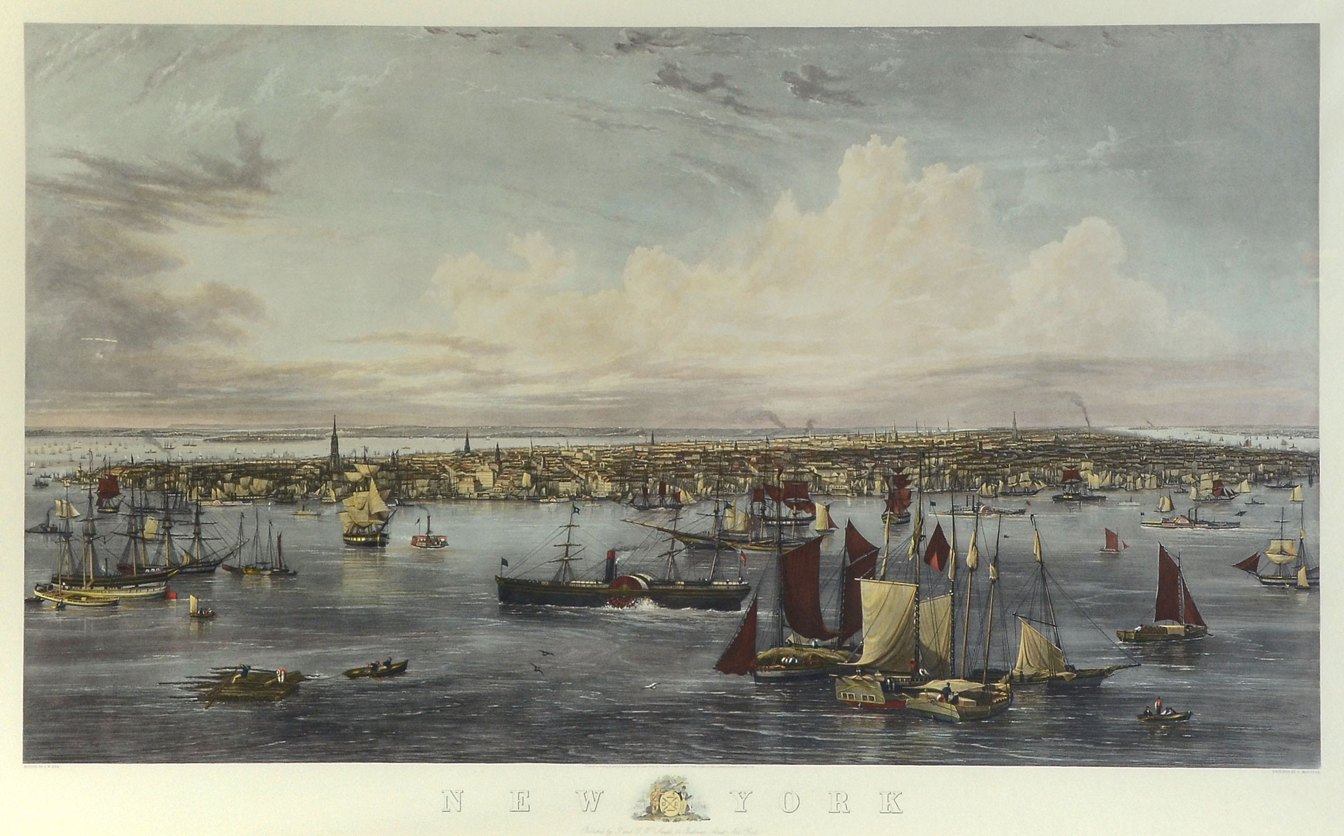 LARGE SECOND STATE ENGRAVING OF NEW