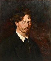 LARGE SELF-PORTRAIT PAINTING A