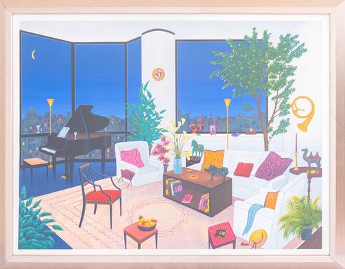 LARGE SERIGRAPH OF AN INTERIOR