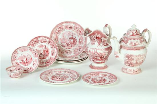 LARGE SET OF RED STAFFORDSHIRE. 