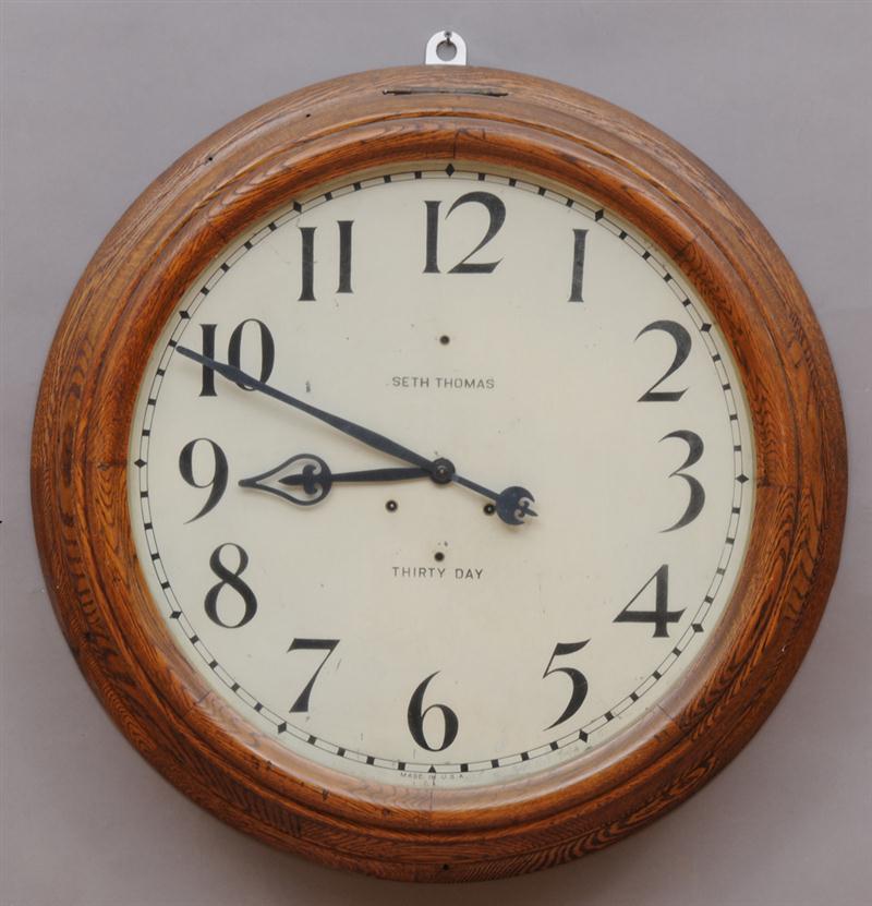 LARGE SETH THOMAS THIRTY-DAY OAK