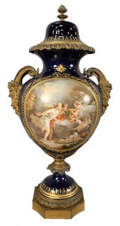 LARGE SEVRES COVERED URN WITH