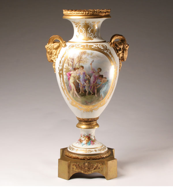 Large Sevres porcelain urn with