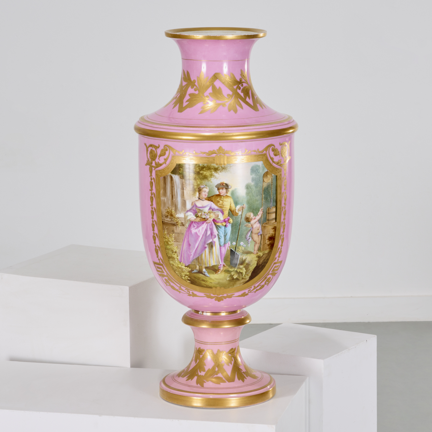 LARGE SEVRES STYLE FLOOR VASE,