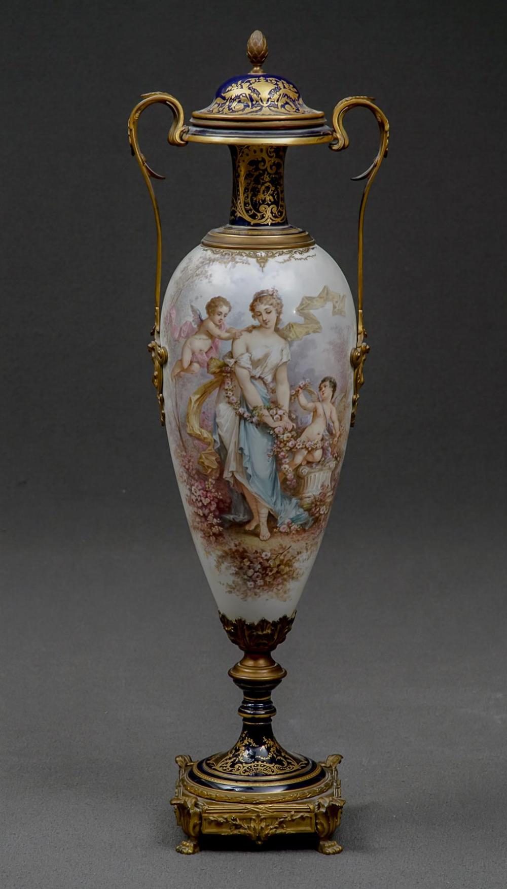 LARGE SèVRES-TYPE ORMOLU MOUNTED