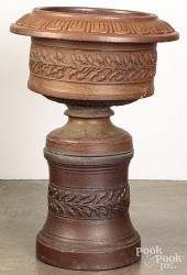 LARGE SEWER TILE GARDEN URN, C