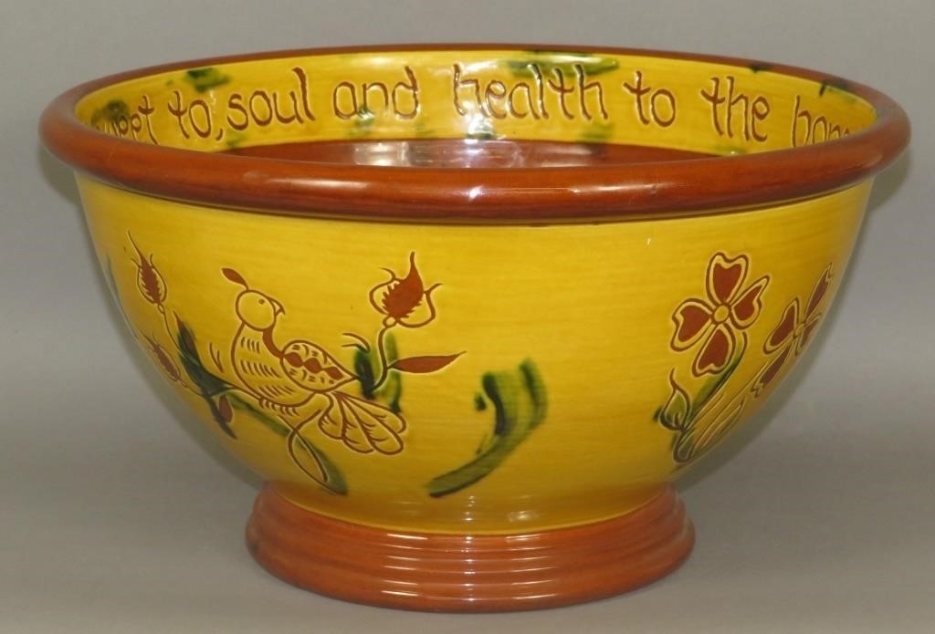 LARGE SGRAFFITO DECORATED FOOTED