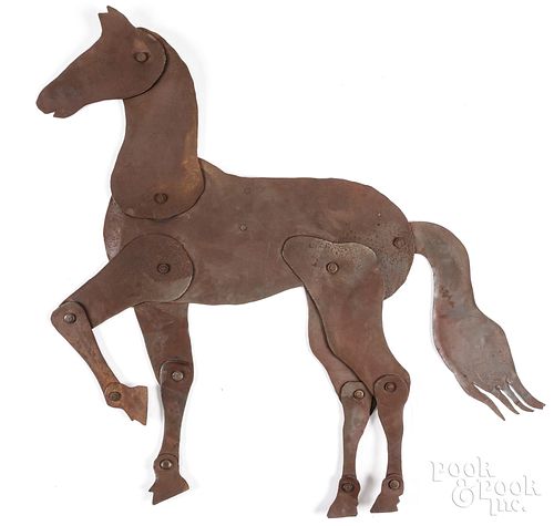 LARGE SHEET IRON ARTICULATED HORSE,