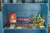 LARGE SHELF LOT OF MILITARIA: