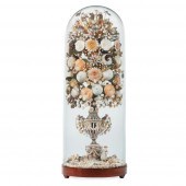LARGE SHELL-WORK FLOWER DISPLA