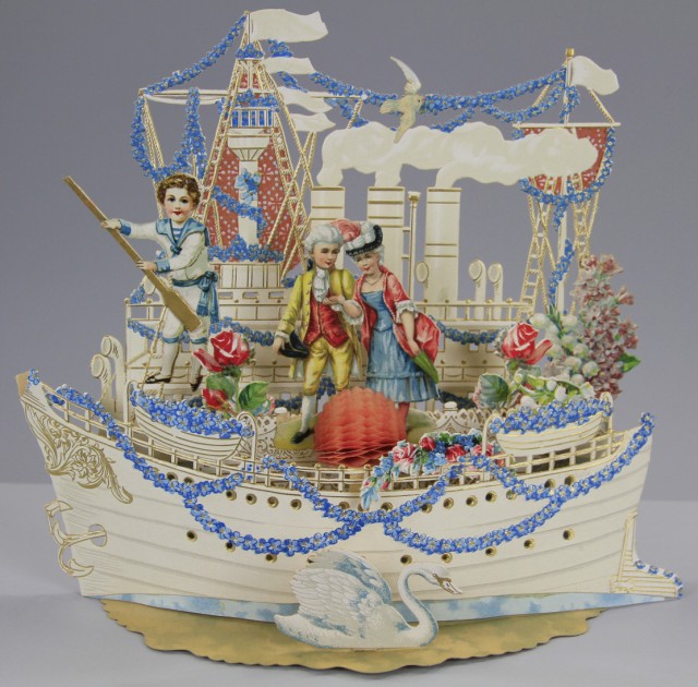 LARGE SHIP VALENTINE CARD Fold