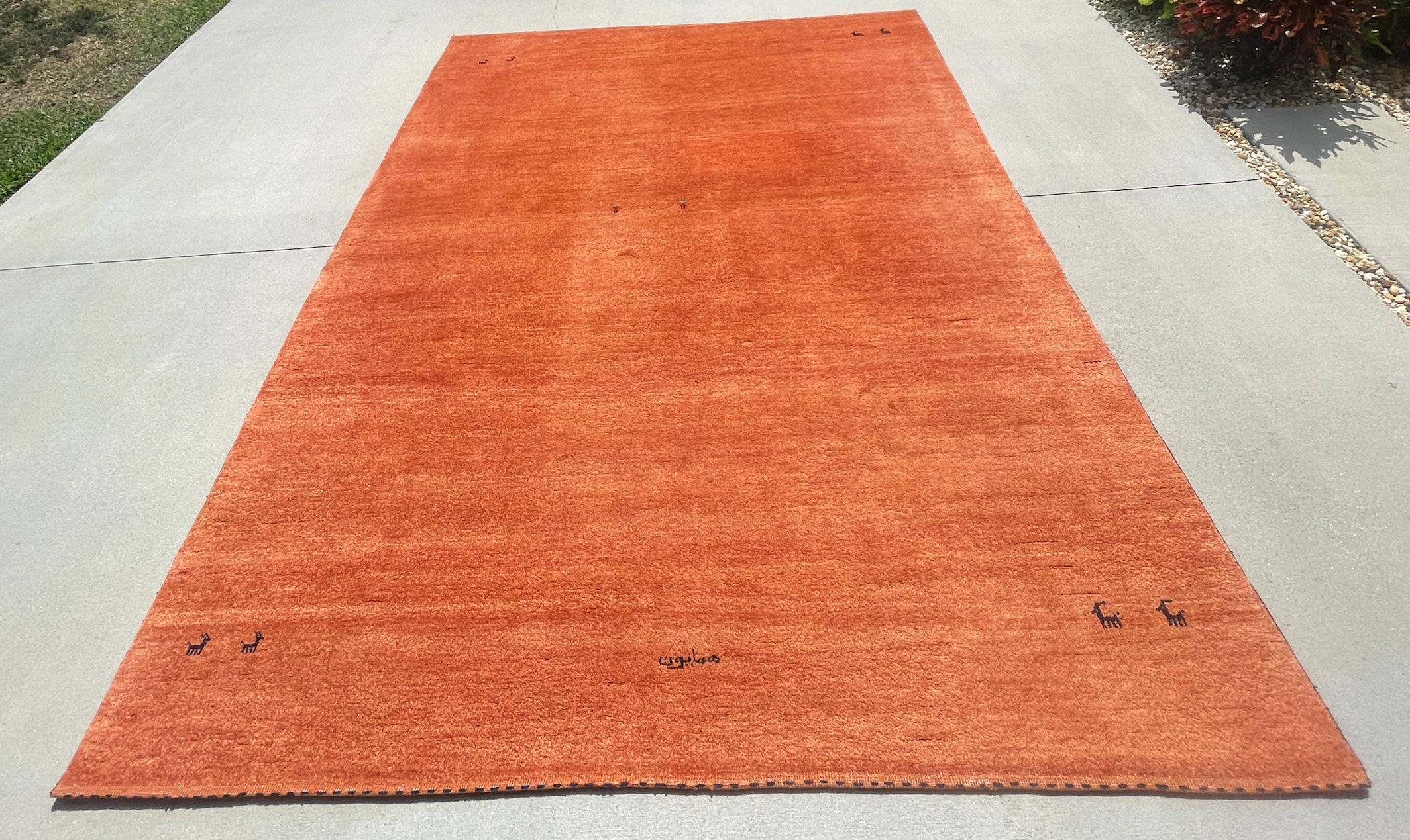 LARGE SIGNED GABBEH CARPET FROM