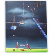 LARGE SIGNED OIL ON CANVAS SUR