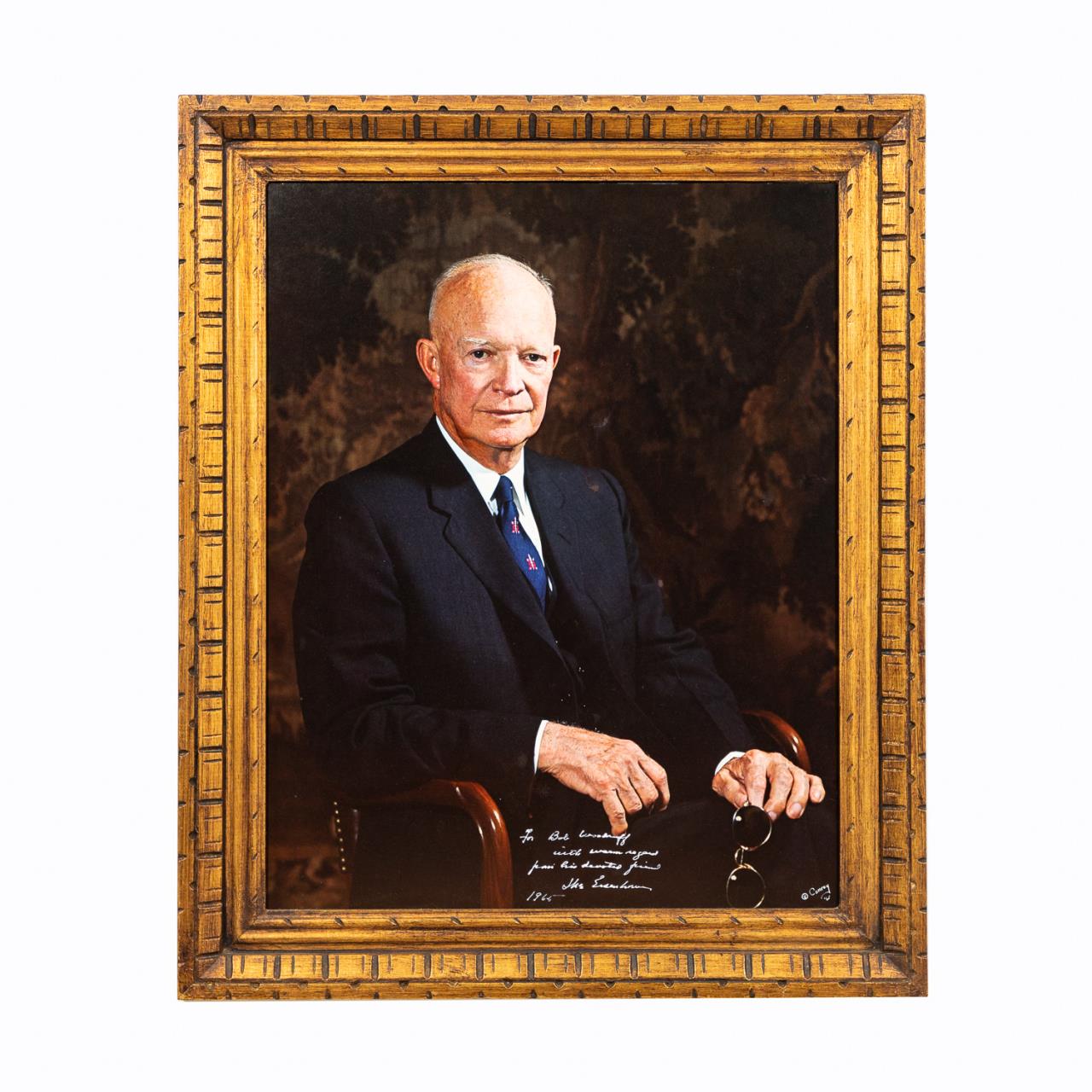 LARGE SIGNED PHOTO OF EISENHOWER,