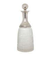 LARGE SILVER & CUT GLASS DECAN